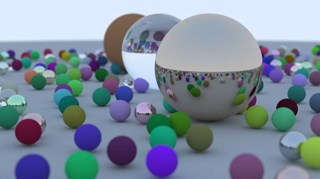 Final product after following Ray Tracing in One Weekend